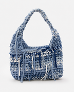 Häkeltasche Denim Fringe