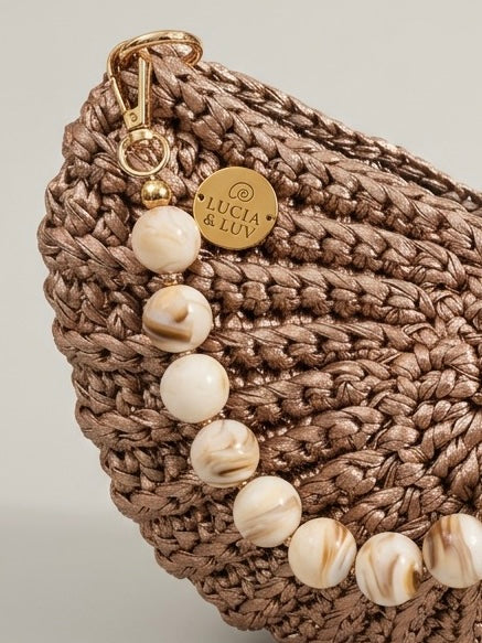 Muscheltasche Gold Beige