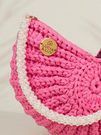 Muscheltasche Pink Weiß