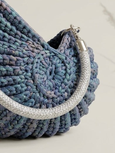 Muscheltasche Blau Metallic