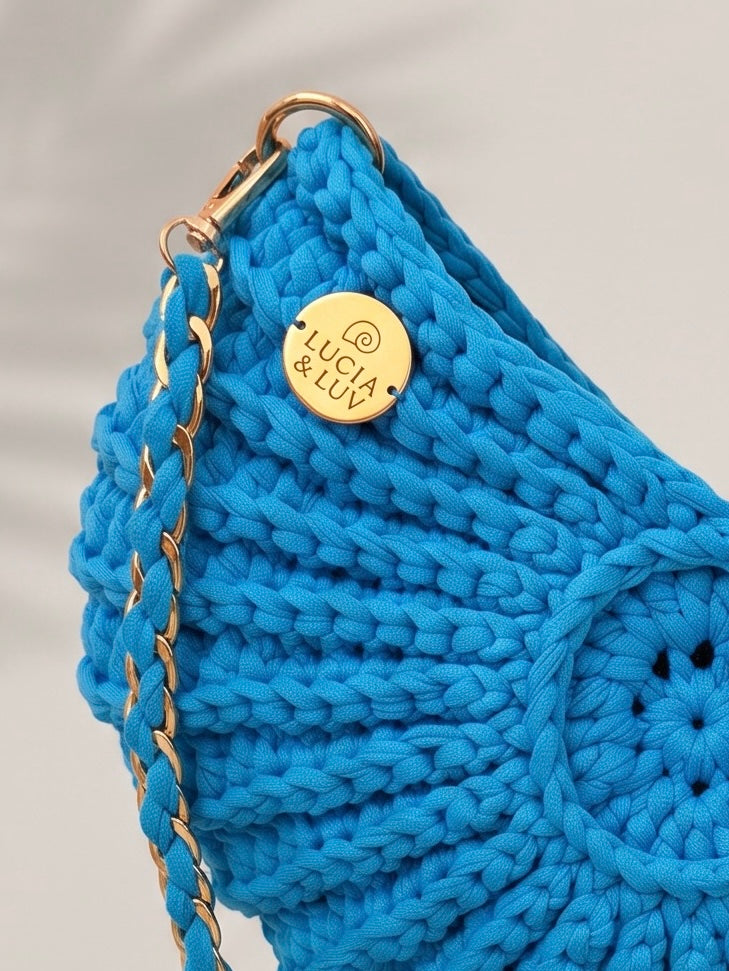 Muscheltasche Türkis Gold