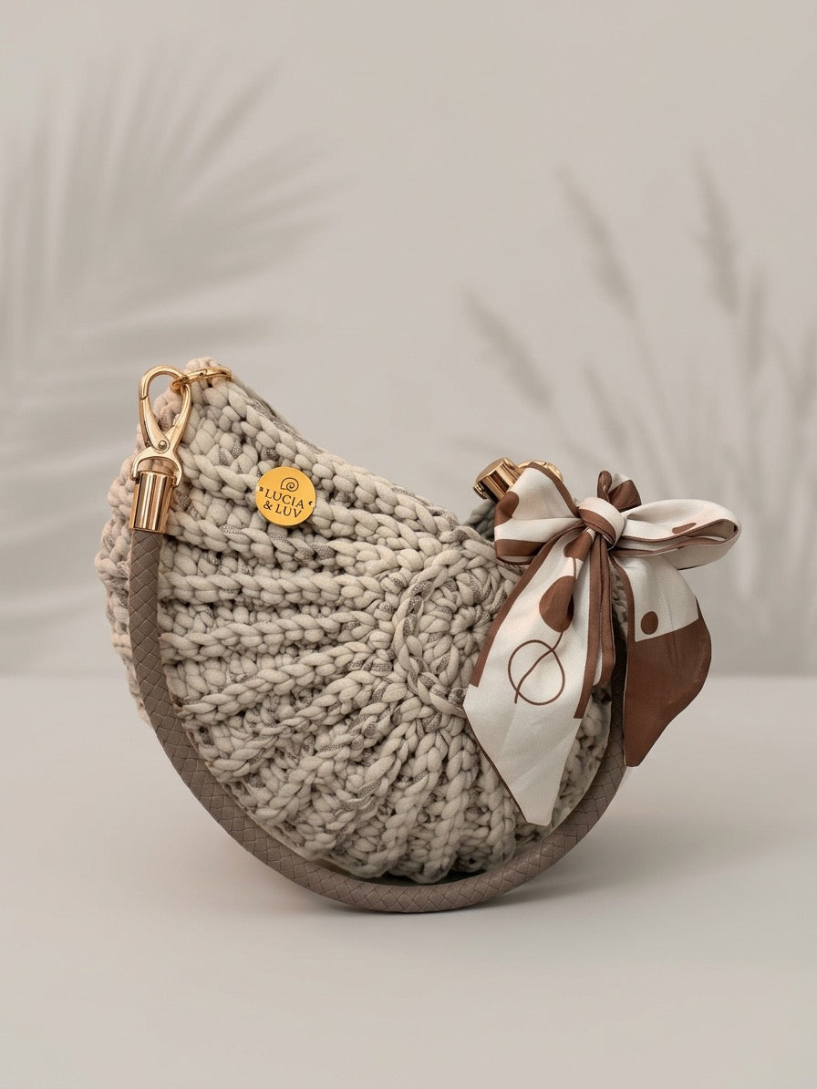Muscheltasche Beige Braun