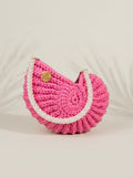 Muscheltasche Pink Weiß