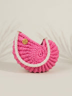 Muscheltasche Pink Weiß