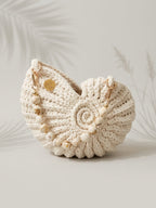 Muscheltasche Weiß Creme Gold
