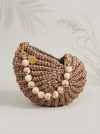 Muscheltasche Gold Beige